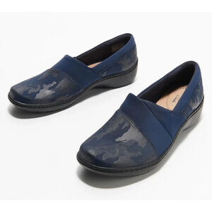 Clarks Cora Heather Comfort Slip-on Blue Camo Size‎ 8